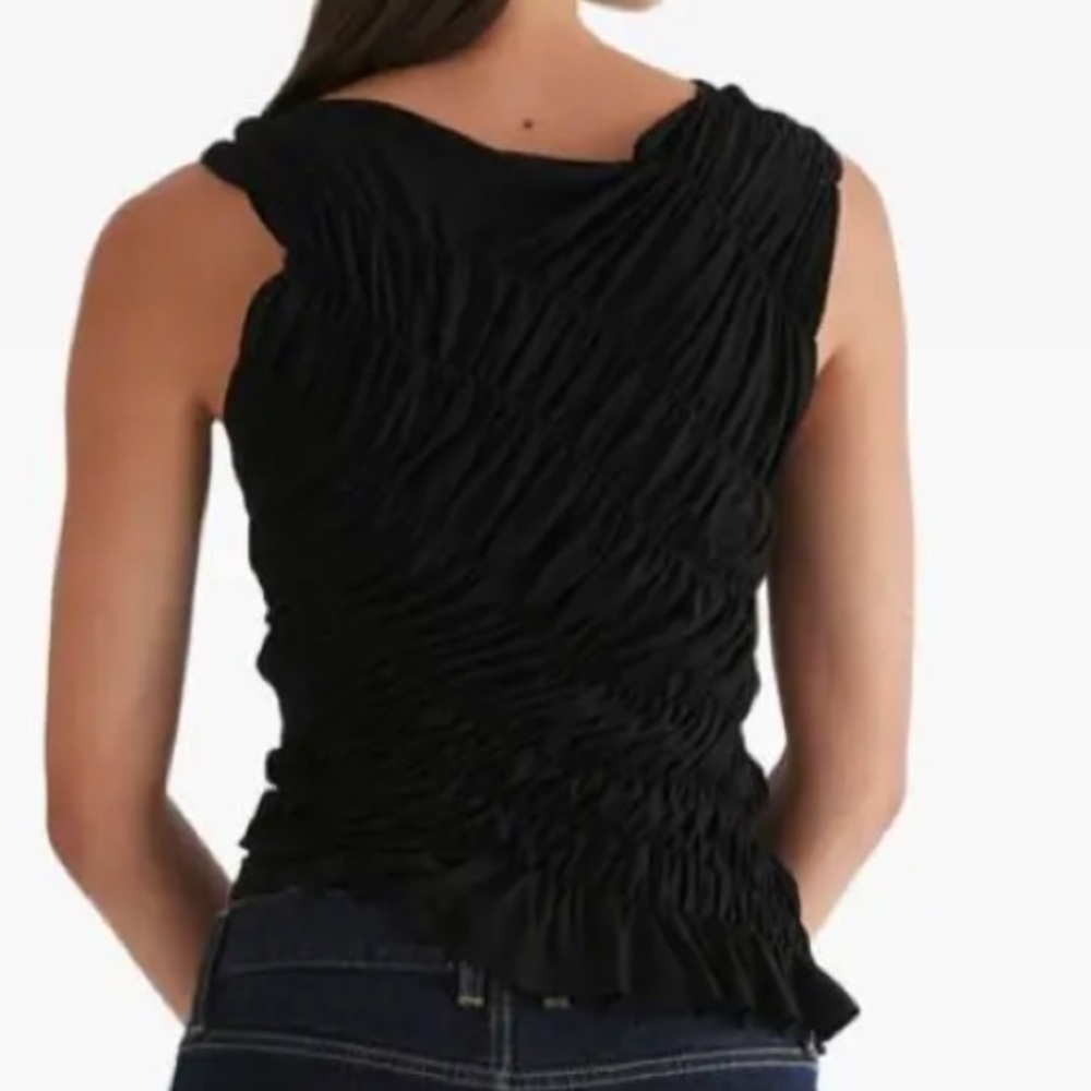 Anna Quan Black Ruched Tank Top